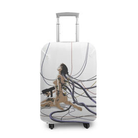 Чехол для чемодана 3D с принтом Ghost in the shell в Екатеринбурге, 86% полиэфир, 14% спандекс | двустороннее нанесение принта, прорези для ручек и колес | anime | ghost in the shell | motoko | аниме | белый | мотоко | призрак в доспехах