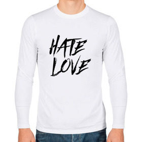 Мужской лонгслив хлопок с принтом FACE Hate Love в Екатеринбурге, 100% хлопок |  | face | hate | hatelove | rap | рэп | рэпер | фейс | фэйс