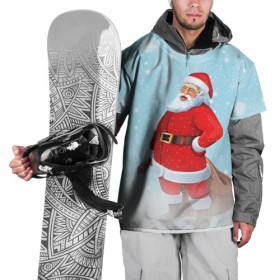 Накидка на куртку 3D с принтом Веселый Санта в Екатеринбурге, 100% полиэстер |  | Тематика изображения на принте: 