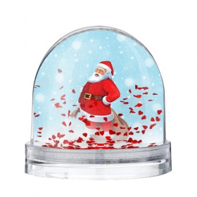 Водяной шар с принтом Веселый Санта в Екатеринбурге, Пластик | Изображение внутри шара печатается на глянцевой фотобумаге с двух сторон | 