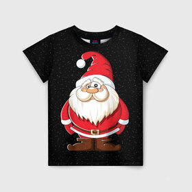 Детская футболка 3D с принтом Санта в Екатеринбурге, 100% гипоаллергенный полиэфир | прямой крой, круглый вырез горловины, длина до линии бедер, чуть спущенное плечо, ткань немного тянется | Тематика изображения на принте: christmas | new year | дед мороз | елка | зима | клаус | метель | мороз | новый год | праздник | рождество | санта | снег | снеговик | снегурочка