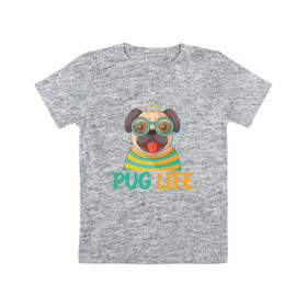 Детская футболка хлопок с принтом Mops king в Екатеринбурге, 100% хлопок | круглый вырез горловины, полуприлегающий силуэт, длина до линии бедер | dog | king | mops | pug | король | корона | мопс | пес | песик | собака | собачка