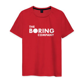 Мужская футболка хлопок с принтом The boring company в Екатеринбурге, 100% хлопок | прямой крой, круглый вырез горловины, длина до линии бедер, слегка спущенное плечо. | 