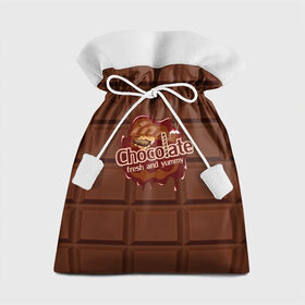 Подарочный 3D мешок с принтом Chocolate в Екатеринбурге, 100% полиэстер | Размер: 29*39 см | Тематика изображения на принте: chocolate | fresh | еда | плитка | сладости | шоколад