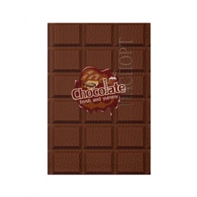 Обложка для паспорта матовая кожа с принтом Chocolate в Екатеринбурге, натуральная матовая кожа | размер 19,3 х 13,7 см; прозрачные пластиковые крепления | Тематика изображения на принте: chocolate | fresh | еда | плитка | сладости | шоколад