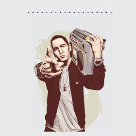 Скетчбук с принтом Eminem Art в Екатеринбурге, 100% бумага
 | 48 листов, плотность листов — 100 г/м2, плотность картонной обложки — 250 г/м2. Листы скреплены сверху удобной пружинной спиралью | Тематика изображения на принте: art | eminem | hip hop | rap | rap god | арт | брюс | бумбокс | маршалл | мэтерс | рэп | хим хоп | эминем