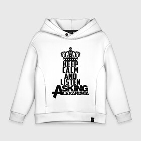 Детское худи Oversize хлопок с принтом Keep calm and listen AA в Екатеринбурге, френч-терри — 70% хлопок, 30% полиэстер. Мягкий теплый начес внутри —100% хлопок | боковые карманы, эластичные манжеты и нижняя кромка, капюшон на магнитной кнопке | Тематика изображения на принте: aa | alexandria | asking | аа | александрия | аликсандрия | аскен | аскин | аскинг | бен брюс | группа | дэнни уорсноп | метал | музыка | пост | рок | хэви | электроникор