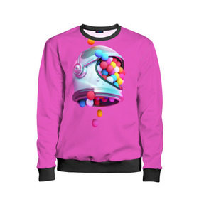 Детский свитшот 3D с принтом Colorful balls в Екатеринбурге, 100% полиэстер | свободная посадка, прямой крой, мягкая тканевая резинка на рукавах и понизу свитшота | Тематика изображения на принте: balls | colorful | helmet | pink | колорит | космонавт | космос | розовый | скафандр | цвет | шарики | шары | шлем