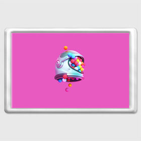 Магнит 45*70 с принтом Colorful balls в Екатеринбурге, Пластик | Размер: 78*52 мм; Размер печати: 70*45 | balls | colorful | helmet | pink | колорит | космонавт | космос | розовый | скафандр | цвет | шарики | шары | шлем