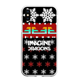 Чехол для iPhone XS Max матовый с принтом Праздничный Imagine Dragons в Екатеринбурге, Силикон | Область печати: задняя сторона чехла, без боковых панелей | альтернативный | американская | группа | драгонс | имеджин | инди | индирок | новогодний | поп | рождество | рок | свитер | электроник