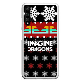 Чехол для Honor 20 с принтом Праздничный Imagine Dragons в Екатеринбурге, Силикон | Область печати: задняя сторона чехла, без боковых панелей | альтернативный | американская | группа | драгонс | имеджин | инди | индирок | новогодний | поп | рождество | рок | свитер | электроник