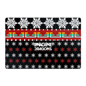 Магнитный плакат 3Х2 с принтом Праздничный Imagine Dragons в Екатеринбурге, Полимерный материал с магнитным слоем | 6 деталей размером 9*9 см | альтернативный | американская | группа | драгонс | имеджин | инди | индирок | новогодний | поп | рождество | рок | свитер | электроник