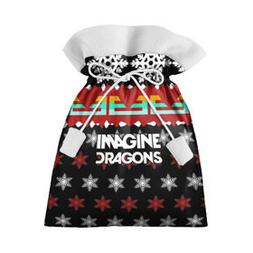 Подарочный 3D мешок с принтом Праздничный Imagine Dragons в Екатеринбурге, 100% полиэстер | Размер: 29*39 см | альтернативный | американская | группа | драгонс | имеджин | инди | индирок | новогодний | поп | рождество | рок | свитер | электроник