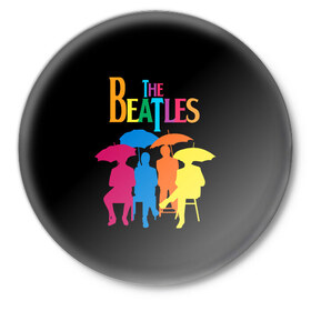 Значок с принтом The beatles в Екатеринбурге,  металл | круглая форма, металлическая застежка в виде булавки | british | rock | the beatles