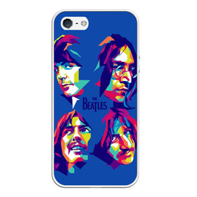 Чехол для iPhone 5/5S матовый с принтом The beatles в Екатеринбурге, Силикон | Область печати: задняя сторона чехла, без боковых панелей | the beatles | искусство | поп арт