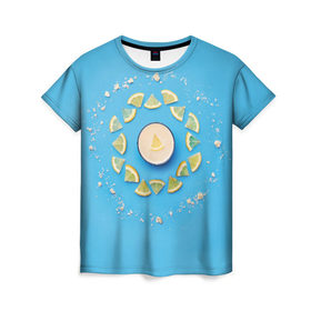 Женская футболка 3D с принтом Лимончик в Екатеринбурге, 100% полиэфир ( синтетическое хлопкоподобное полотно) | прямой крой, круглый вырез горловины, длина до линии бедер | Тематика изображения на принте: energy diet | nl | нл