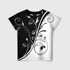 Детская футболка 3D с принтом Черно-белый узор в Екатеринбурге, 100% гипоаллергенный полиэфир | прямой крой, круглый вырез горловины, длина до линии бедер, чуть спущенное плечо, ткань немного тянется | узор | черно белый | черно белый узор