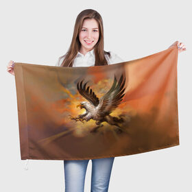 Флаг 3D с принтом Гиппогриф в Екатеринбурге, 100% полиэстер | плотность ткани — 95 г/м2, размер — 67 х 109 см. Принт наносится с одной стороны | мифические животные | мифы