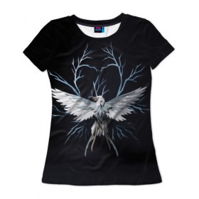 Женская футболка 3D с принтом Птица-гром в Екатеринбурге, 100% полиэфир ( синтетическое хлопкоподобное полотно) | прямой крой, круглый вырез горловины, длина до линии бедер | мифические животные | мифы