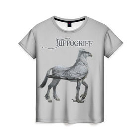 Женская футболка 3D с принтом Гипогриф в Екатеринбурге, 100% полиэфир ( синтетическое хлопкоподобное полотно) | прямой крой, круглый вырез горловины, длина до линии бедер | мифические животные | мифы