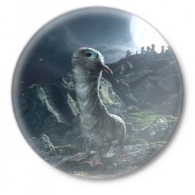 Значок с принтом Mooncalf в Екатеринбурге,  металл | круглая форма, металлическая застежка в виде булавки | мифические животные | мифы