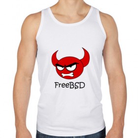 Мужская майка хлопок с принтом FreeBSD демон в Екатеринбурге, 100% хлопок |  | Тематика изображения на принте: bsd | demon | freebsd | os | unix | демон | злой | ос | чёртик
