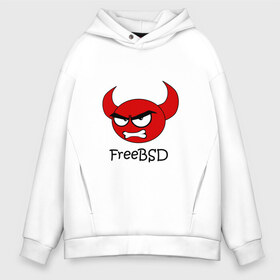 Мужское худи Oversize хлопок с принтом FreeBSD демон в Екатеринбурге, френч-терри — 70% хлопок, 30% полиэстер. Мягкий теплый начес внутри —100% хлопок | боковые карманы, эластичные манжеты и нижняя кромка, капюшон на магнитной кнопке | Тематика изображения на принте: bsd | demon | freebsd | os | unix | демон | злой | ос | чёртик
