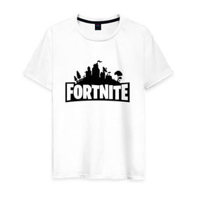 Мужская футболка хлопок с принтом Fortnite в Екатеринбурге, 100% хлопок | прямой крой, круглый вырез горловины, длина до линии бедер, слегка спущенное плечо. | fortnite