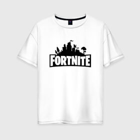 Женская футболка хлопок Oversize с принтом Fortnite в Екатеринбурге, 100% хлопок | свободный крой, круглый ворот, спущенный рукав, длина до линии бедер
 | fortnite
