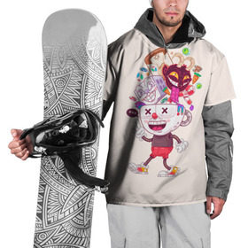 Накидка на куртку 3D с принтом Чашкоголовый в Екатеринбурге, 100% полиэстер |  | Тематика изображения на принте: cuphead | run and gun | капхед | капхэд | чашка