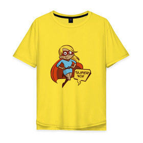 Мужская футболка хлопок Oversize с принтом Супер мама в Екатеринбурге, 100% хлопок | свободный крой, круглый ворот, “спинка” длиннее передней части | 8 марта | девушка | жена | женщина | мама