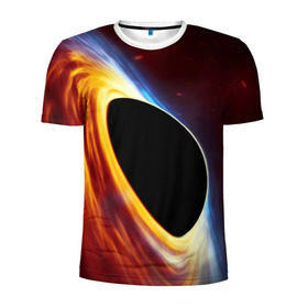 Мужская футболка 3D спортивная с принтом Black planet в Екатеринбурге, 100% полиэстер с улучшенными характеристиками | приталенный силуэт, круглая горловина, широкие плечи, сужается к линии бедра | black hole | planet | space | астрономия | вселенная | звёзды | космос | млечный путь | планета | чёрная дыра