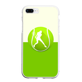 Чехол для iPhone 7Plus/8 Plus матовый с принтом Теннис в Екатеринбурге, Силикон | Область печати: задняя сторона чехла, без боковых панелей | sport | логотип | мяч | спорт | теннис