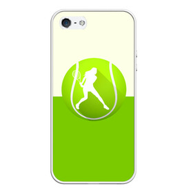 Чехол для iPhone 5/5S матовый с принтом Теннис в Екатеринбурге, Силикон | Область печати: задняя сторона чехла, без боковых панелей | sport | логотип | мяч | спорт | теннис