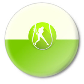 Значок с принтом Теннис в Екатеринбурге,  металл | круглая форма, металлическая застежка в виде булавки | sport | логотип | мяч | спорт | теннис