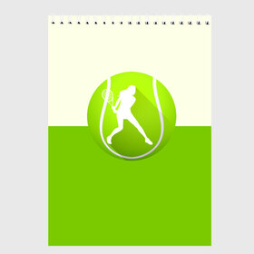 Скетчбук с принтом Теннис в Екатеринбурге, 100% бумага
 | 48 листов, плотность листов — 100 г/м2, плотность картонной обложки — 250 г/м2. Листы скреплены сверху удобной пружинной спиралью | sport | логотип | мяч | спорт | теннис