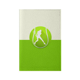 Обложка для паспорта матовая кожа с принтом Теннис в Екатеринбурге, натуральная матовая кожа | размер 19,3 х 13,7 см; прозрачные пластиковые крепления | sport | логотип | мяч | спорт | теннис