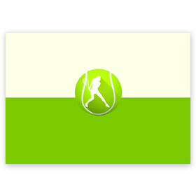 Поздравительная открытка с принтом Теннис в Екатеринбурге, 100% бумага | плотность бумаги 280 г/м2, матовая, на обратной стороне линовка и место для марки
 | sport | логотип | мяч | спорт | теннис
