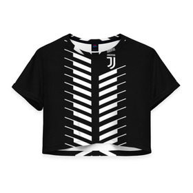 Женская футболка 3D укороченная с принтом Juventus 2018 Creative #2 в Екатеринбурге, 100% полиэстер | круглая горловина, длина футболки до линии талии, рукава с отворотами | juventus | футбол | футбольный клуб | ювентус