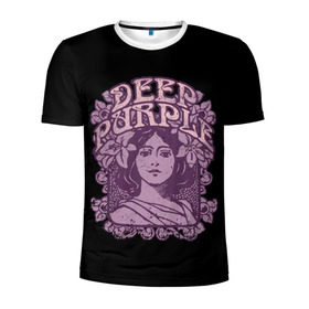 Мужская футболка 3D спортивная с принтом Deep Purple в Екатеринбурге, 100% полиэстер с улучшенными характеристиками | приталенный силуэт, круглая горловина, широкие плечи, сужается к линии бедра | album | british | deep purple | england | heavy metal | rock group | альбом | англия | британская | рок группа | хеви металл