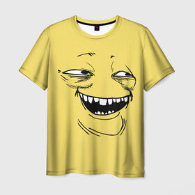 Мужская футболка 3D с принтом Yoba в Екатеринбурге, 100% полиэфир | прямой крой, круглый вырез горловины, длина до линии бедер | yoba | ехидный блинчик | имиджборды | колобок | мемы | пека фейс