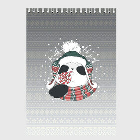 Скетчбук с принтом So cold, but sweet в Екатеринбурге, 100% бумага
 | 48 листов, плотность листов — 100 г/м2, плотность картонной обложки — 250 г/м2. Листы скреплены сверху удобной пружинной спиралью | зима | новый год | панда | подарок | рождество