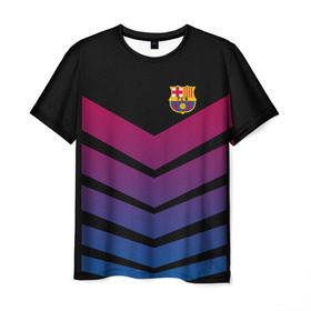 Мужская футболка 3D с принтом FC Barcelona 2018 Arrow в Екатеринбурге, 100% полиэфир | прямой крой, круглый вырез горловины, длина до линии бедер | fc | fc barcelona | fcb | барселона | спорт | спортивные | футбол | футбольный клуб