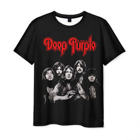 Мужская футболка 3D с принтом Deep Purple в Екатеринбурге, 100% полиэфир | прямой крой, круглый вырез горловины, длина до линии бедер | Тематика изображения на принте: album | british | deep purple | england | heavy metal | rock group | альбом | англия | британская | рок группа | хеви металл