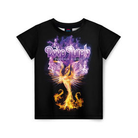 Детская футболка 3D с принтом Deep Purple в Екатеринбурге, 100% гипоаллергенный полиэфир | прямой крой, круглый вырез горловины, длина до линии бедер, чуть спущенное плечо, ткань немного тянется | Тематика изображения на принте: album | british | deep purple | england | heavy metal | rock group | альбом | англия | британская | рок группа | хеви металл