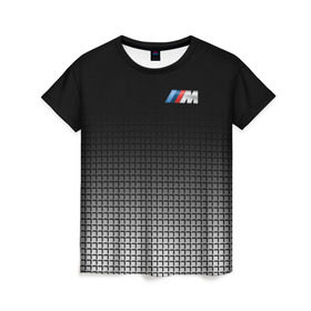 Женская футболка 3D с принтом BMW 2018 Black and White III в Екатеринбурге, 100% полиэфир ( синтетическое хлопкоподобное полотно) | прямой крой, круглый вырез горловины, длина до линии бедер | bmw | автомобильные | бмв