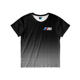 Детская футболка 3D с принтом BMW 2018 Black and White III в Екатеринбурге, 100% гипоаллергенный полиэфир | прямой крой, круглый вырез горловины, длина до линии бедер, чуть спущенное плечо, ткань немного тянется | Тематика изображения на принте: bmw | автомобильные | бмв