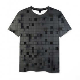 Мужская футболка 3D с принтом Cubeses в Екатеринбурге, 100% полиэфир | прямой крой, круглый вырез горловины, длина до линии бедер | 