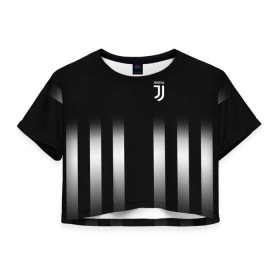 Женская футболка 3D укороченная с принтом Juventus 2018 Line в Екатеринбурге, 100% полиэстер | круглая горловина, длина футболки до линии талии, рукава с отворотами | fc | juventus | спорт | фк | футбол | ювентус