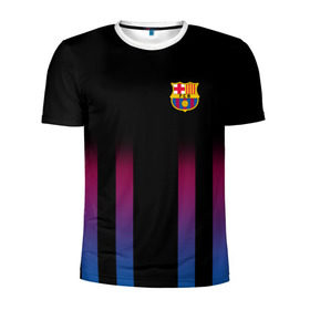 Мужская футболка 3D спортивная с принтом FC Barcelona Color Line в Екатеринбурге, 100% полиэстер с улучшенными характеристиками | приталенный силуэт, круглая горловина, широкие плечи, сужается к линии бедра | fc barcelona | fcb | барселона | спорт | спортивные | фк | футбол